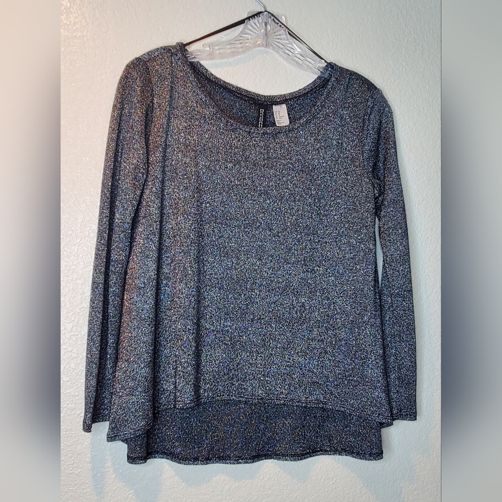 H&M Glittery Sweater silver & black